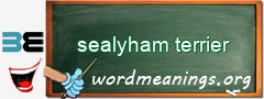 WordMeaning blackboard for sealyham terrier